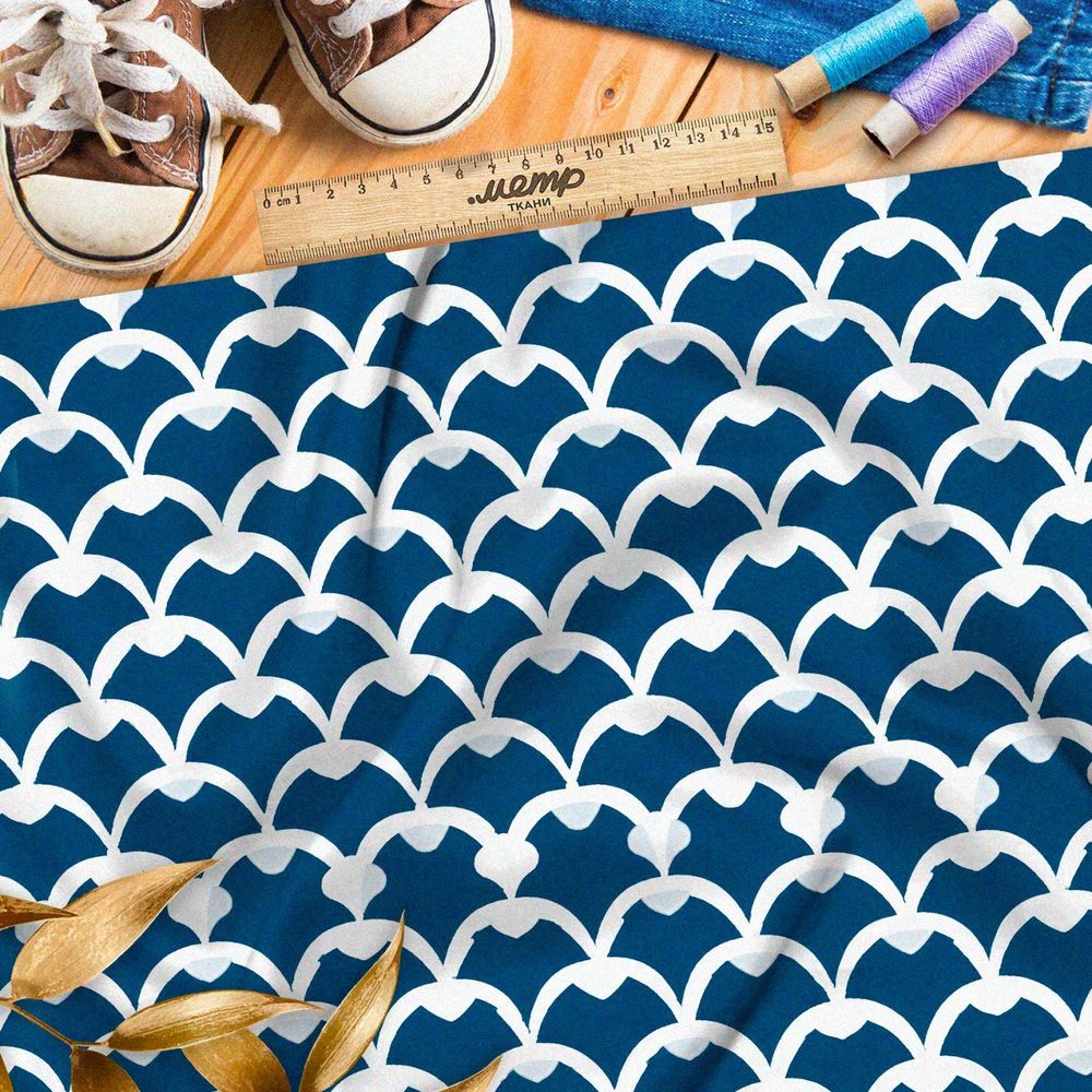 Ткань премиум интерлок мелодичные звуки моря