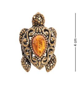 AM-2514 Кольцо «Черепаха Ажурная» (латунь, янтарь)