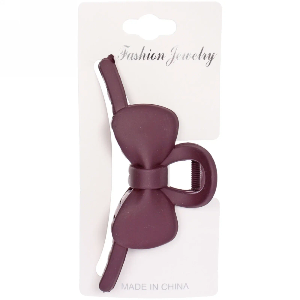 Заколка-краб для волос на блистере «Style Matte», бантик, микс 6 цветов, 11см