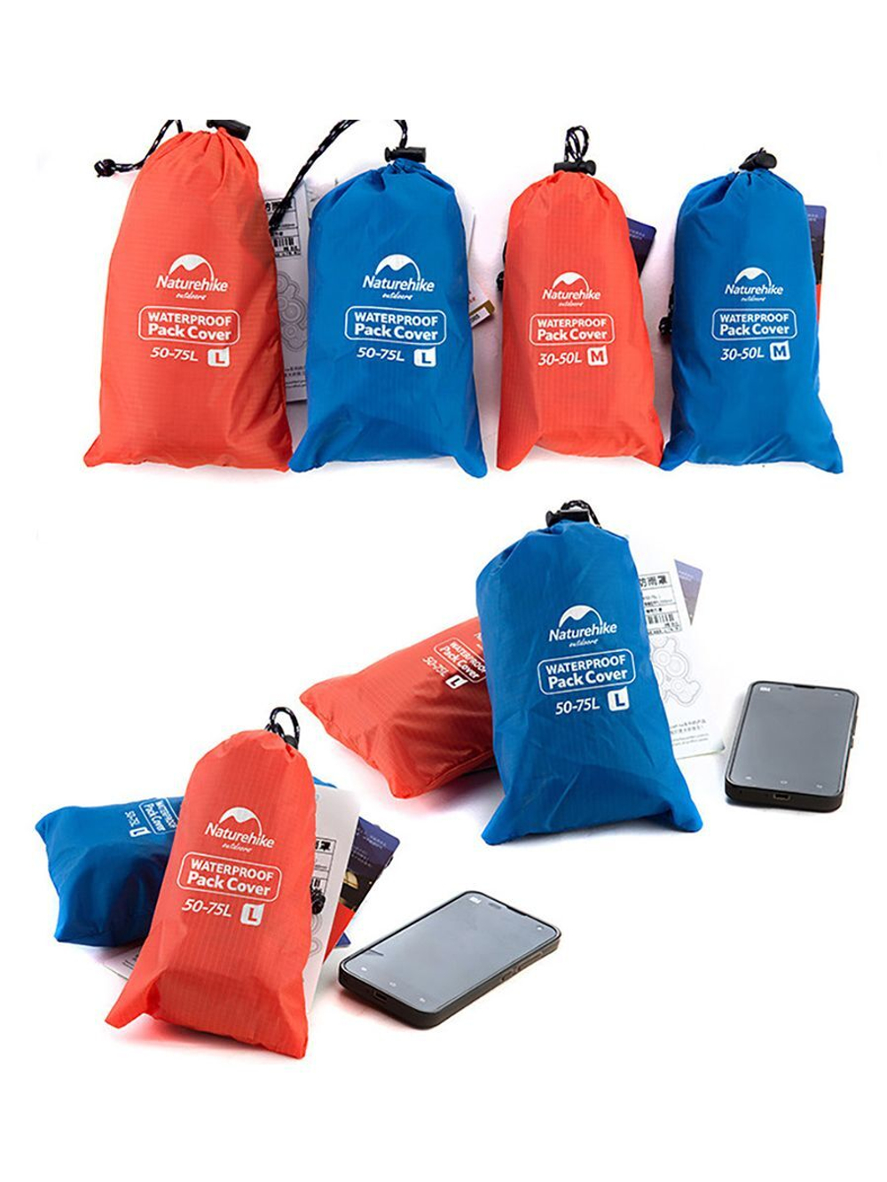 Чехол для рюкзака Naturehike NH15Y001-Z водонепроницаемый оранжевый 30-50 L, 6927595707623