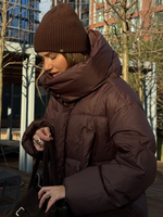 Пуховик Сахалин макси шоколад