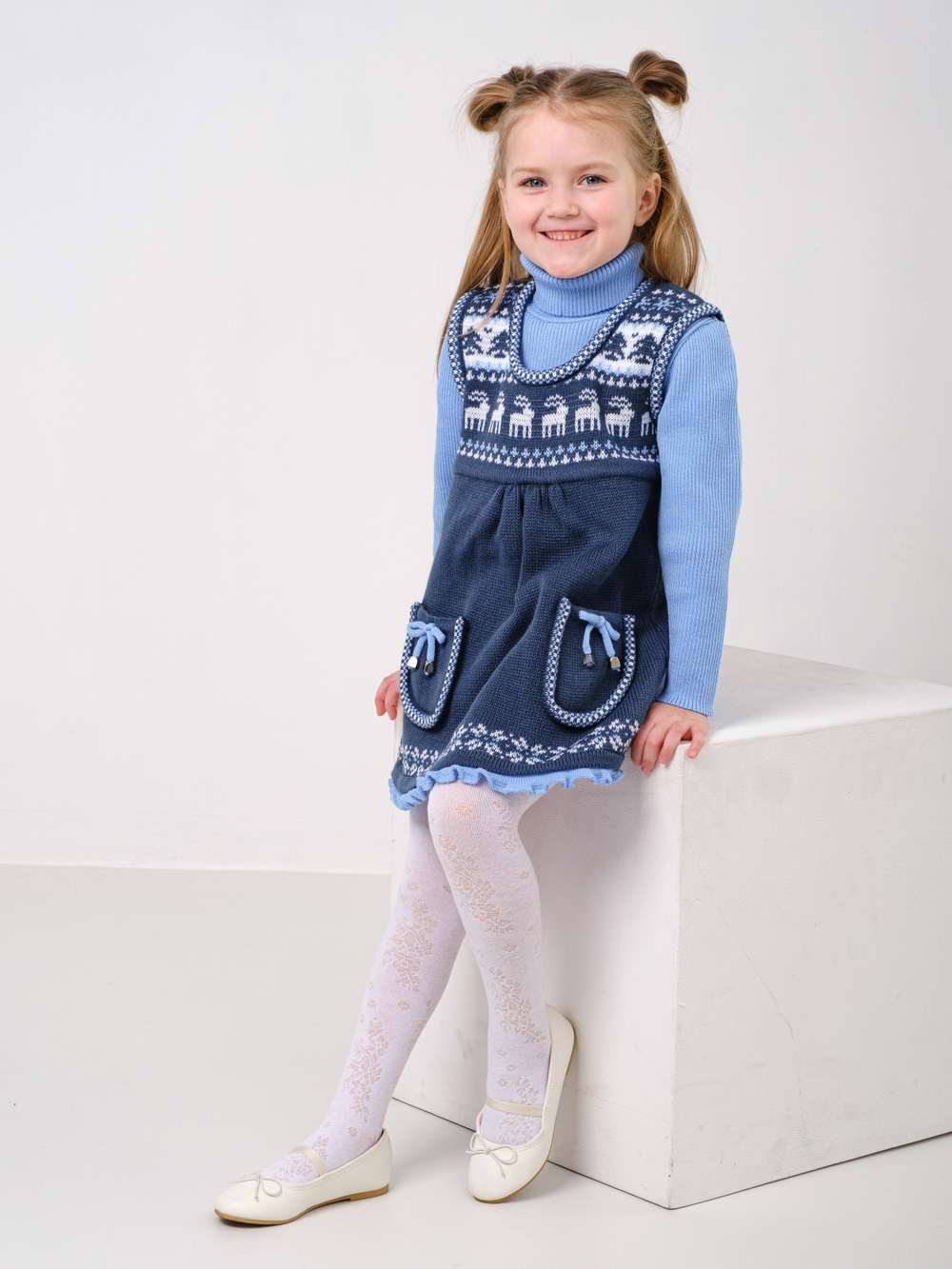 Сарафан вязаный "Зимние фантазии"