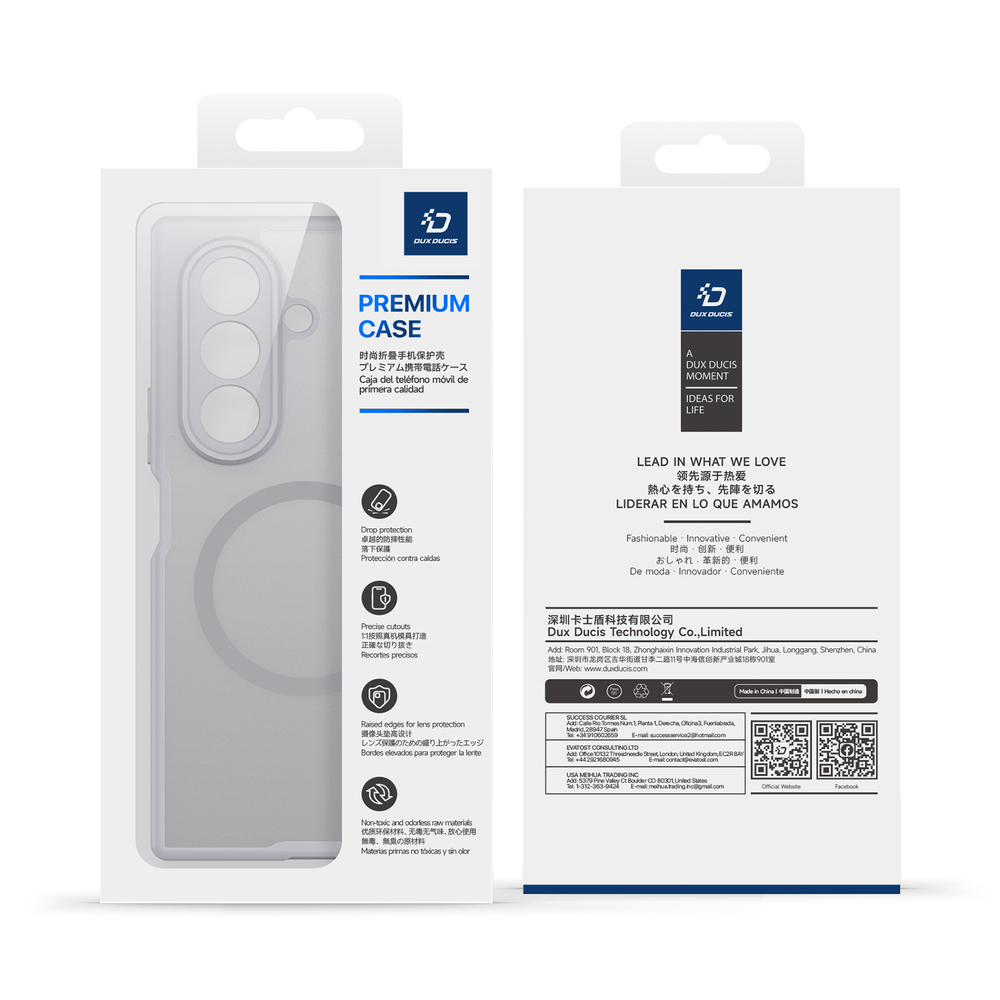 Усиленный чехол серого цвета с MagSafe для Samsung Z TriFold, серия Expn Series Magnetic от Dux Ducis