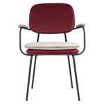 Стул с подлокотниками Bergenson Bjorn Pea, велюр, бордовый/бежевый