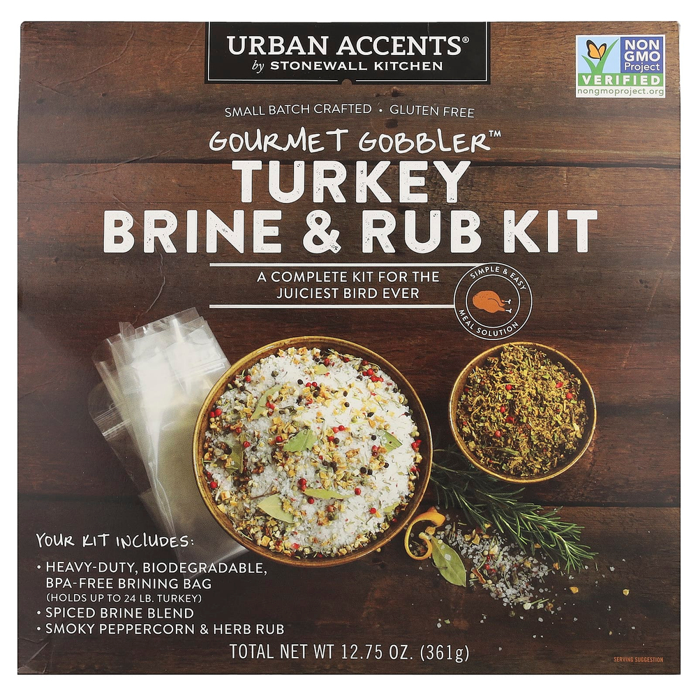Urban Accents, Gourmet Gobbler, набор для растирания и рассола для индейки, 361 г (12,75 унции)