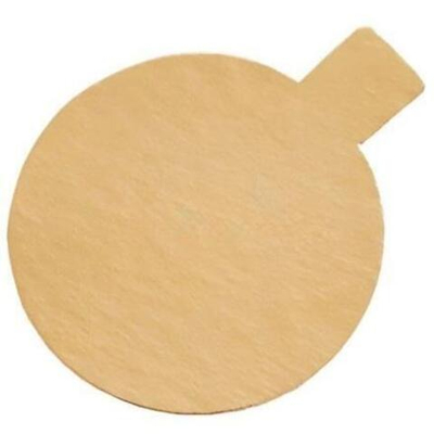 Подложка с держателем круг (0,8 мм) d-80 мм золото (100/6400 шт.)