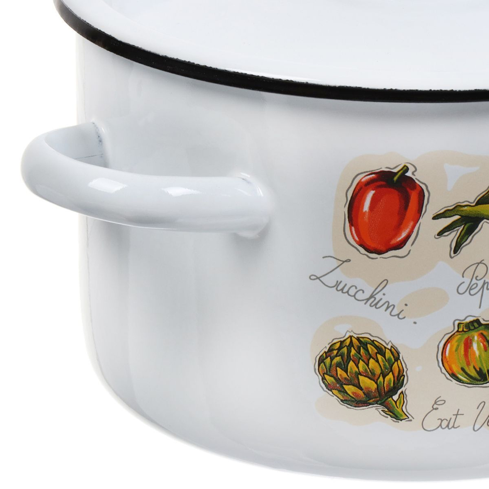 Набор эмалированной посуды 6 пр, кастрюли 1.5, 2.9, 4.5 л, цилиндр, СтальЭмаль, Гратен, 1c33