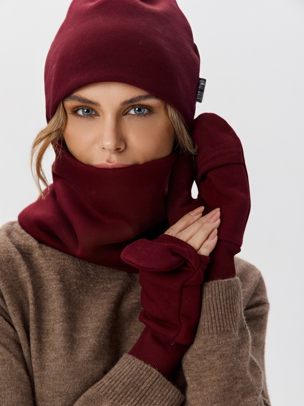 Рукавички-трансформеры из футера с начесом