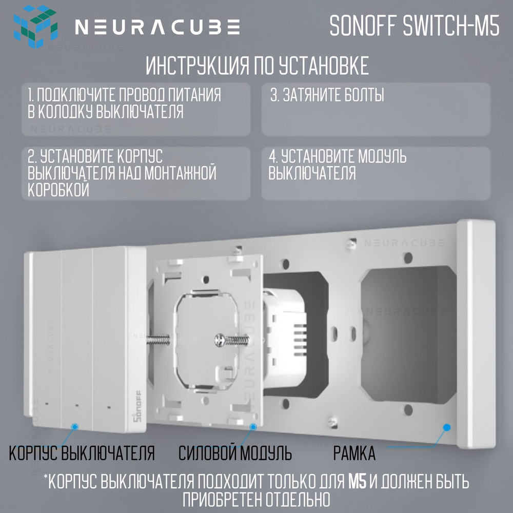 Умный WiFi (Matter) выключатель Sonoff M5 86W (Работает с Яндекс Алисой)