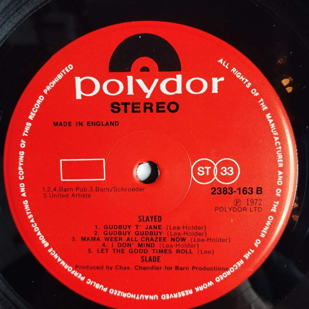 Винтажная виниловая пластинка LP Slade Slayed (UK 1972)