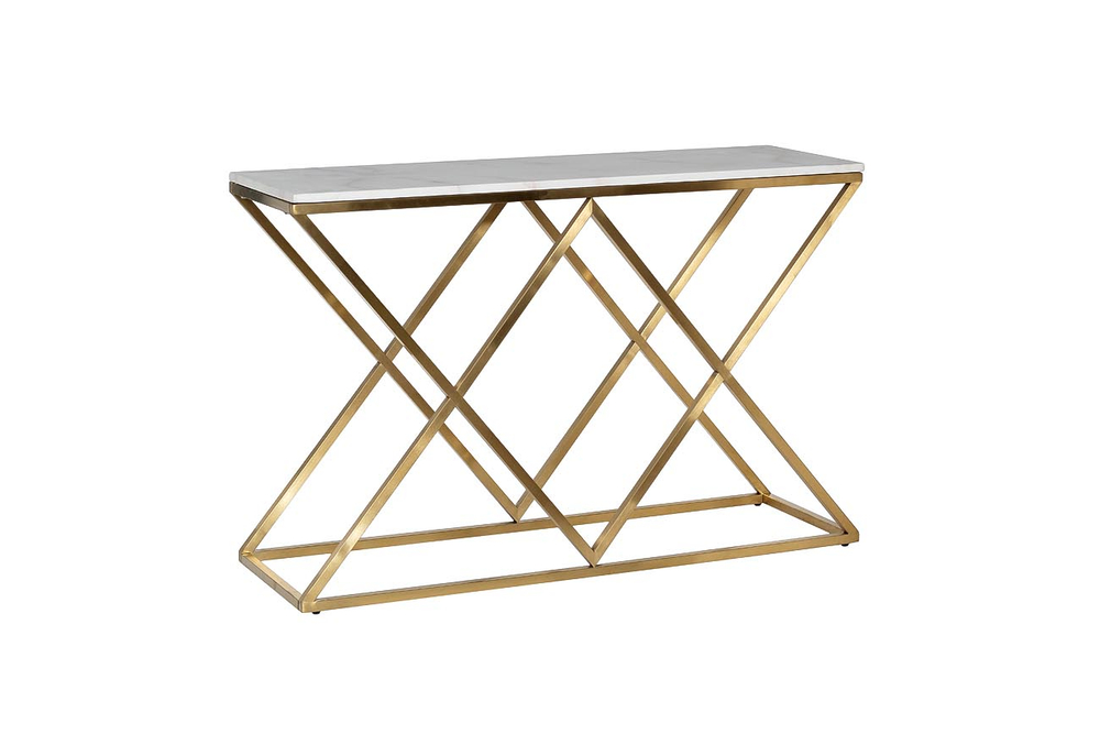 Консоль Garda Decor белый искусственный мраморор, мат.золото 120*40*78 см