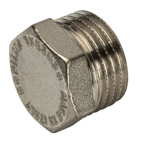 Заглушка Stout 3/4" НР с наружной резьбой никелированная латунная SFT-0025-000034