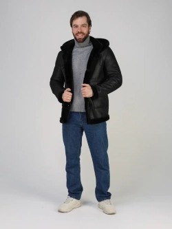 Дубленка зимняя куртка натуральная с капюшоном