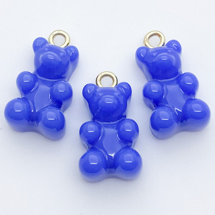 Подвеска Мишка, цвет синий, золотистый бейл, размер 17*11 мм, цена за 1 шт