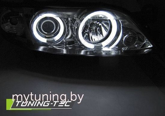 Передние фары Angel Eyes для Opel Vectra B (99-02) CCFL Chrome