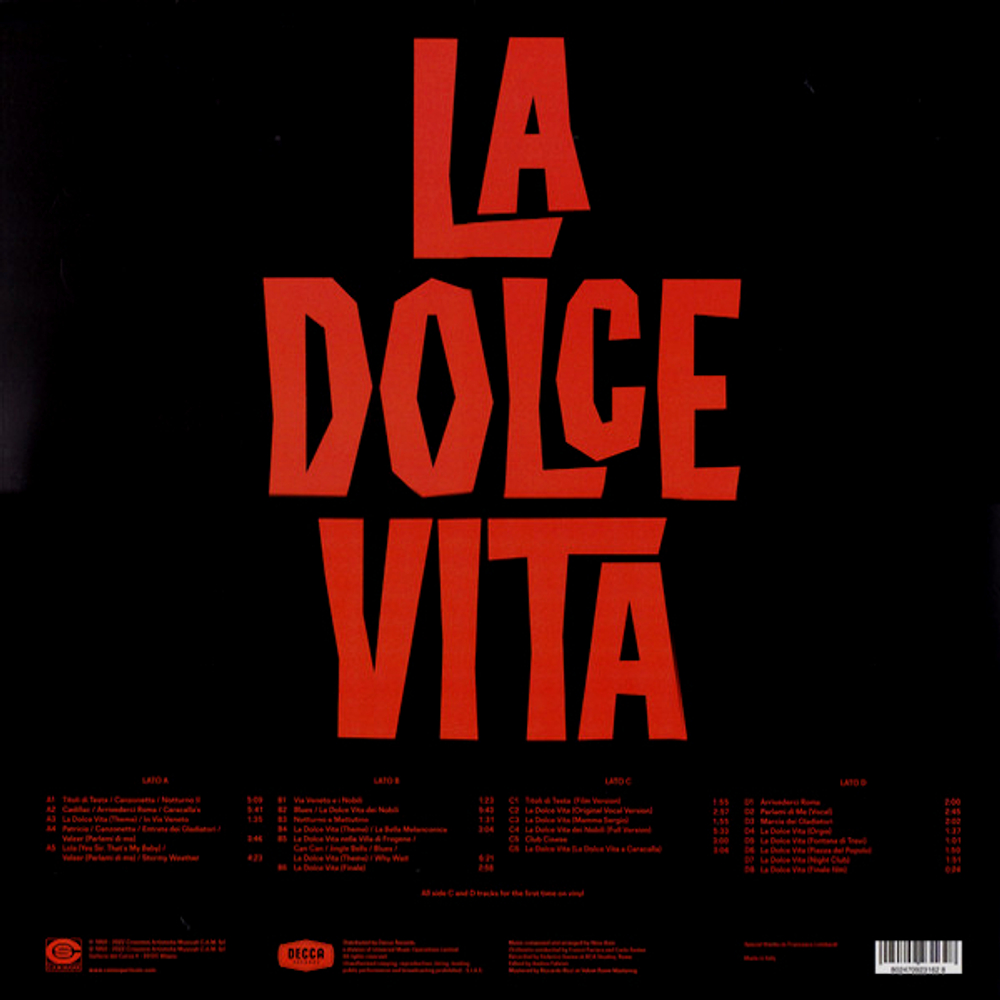 Soundtrack / Nino Rota: Fellini's La Dolce Vita (2LP)