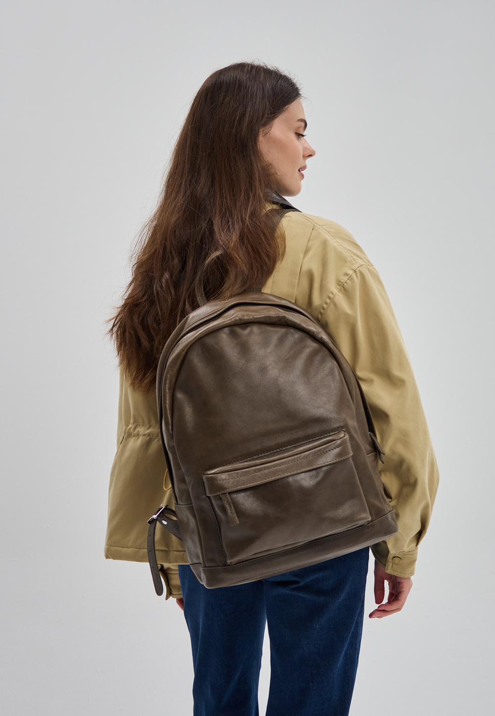 рюкзак закругленный темно-коричневый L