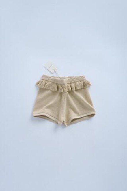 ZARA ШОРТЫ-БЕРМУДЫ С ВОЛАНОМ—TIMELESZ, ПЕСОЧНЫЙ
