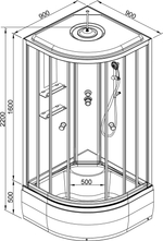 Душевая кабина EM4590 с электрикой