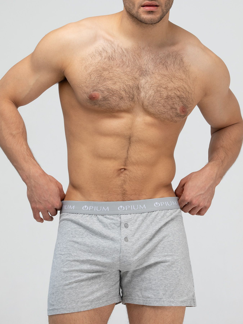 Мужские трусы-шорты с пуговицами (Размер: XL) (Цвет: темно-синий)