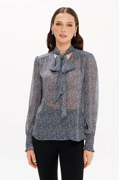 23412 Блузка женская (синий принт)