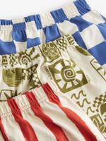 Пижама для мальчика Next AK0-016, 3 шт., Синий, Бежевый, Кирпичный