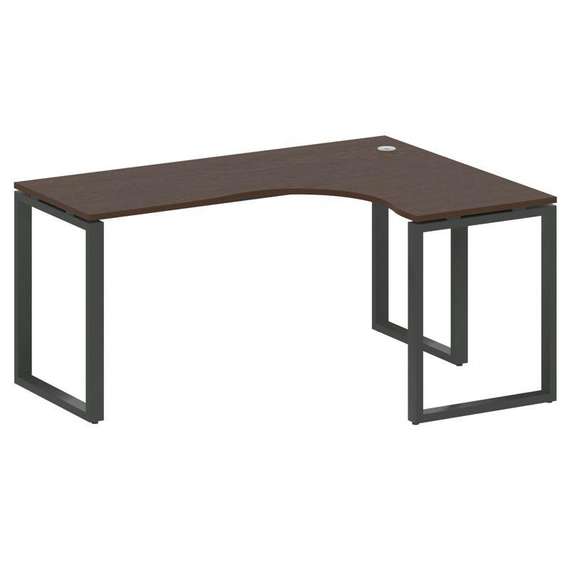Metal System Стол криволинейный правый на О-образном м/к БО.СА-4 (R) Венге Цаво/Металл Антрацит 1600