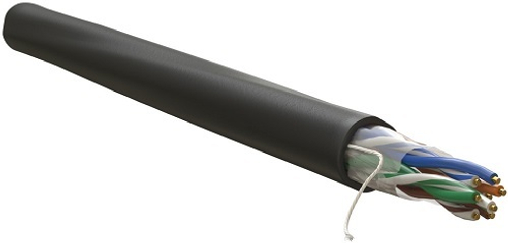 Кабель витая пара U/UTP 5e кат. 4 пары WRLine WR-UTP-4P-C5E-PE-BK