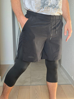 Шорты тренировочные двойные LEGENDA Gym Tigh черные