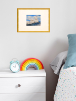 Картина авторская акварельная в паспарту 21х30 см на стену для интерьера "Маяк Лингер"