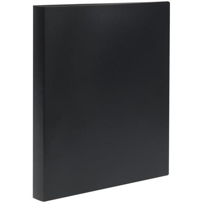 Папка А4 на 2х кольцах 25мм, 500мкм, пластик, черная (Стамм)