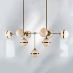 813191 Люстра GLOBO 9х40W E14 бронза/белый