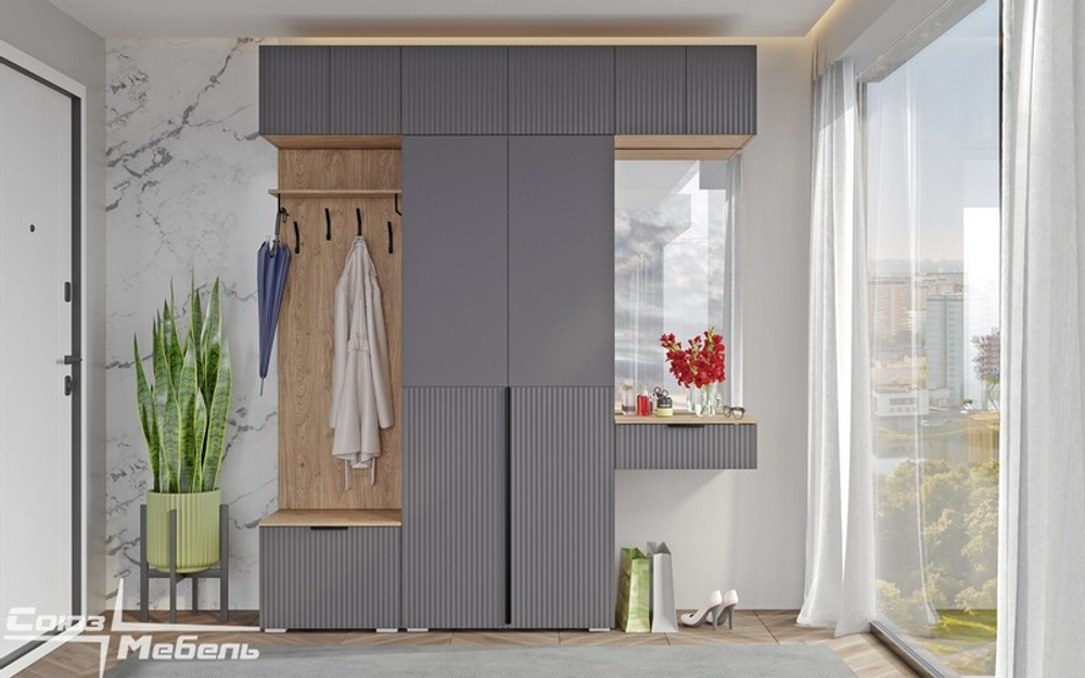 Модульная система "Мегаполис" графит софт