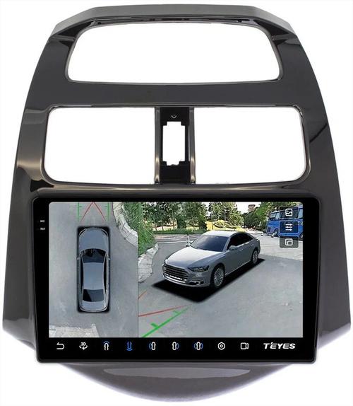 Магнитола для Chevrolet Spark M300 2009-2022, Ravon R2 (рамка глянцевая) - Teyes CC3-2K-360 монитор 9.5" 2K QLED на Android 10, Быстрая, CarPlay, 4G SIM-слот, 4 камеры в комплекте