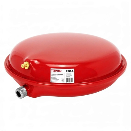 Гидроаккумулятор 6 литров для ГВС / расширительный бак (экспанзомат) плоский 3/4" TEPLOX, красный РБП-6