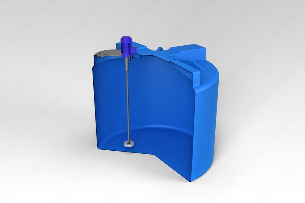 Емкость пищевая ЭкоПром T с турбинной мешалкой 2000 л. вертикальная (150x150x156см;синий) - арт.555687
