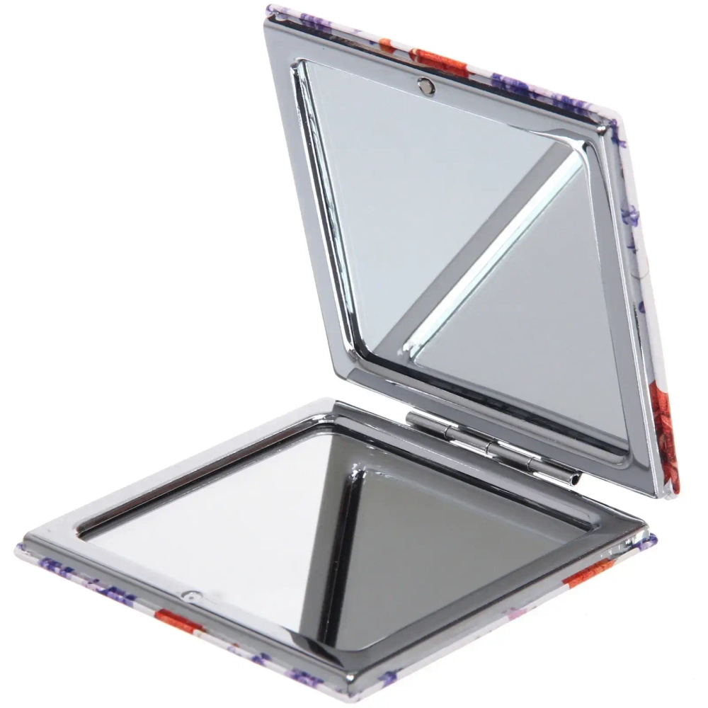 Зеркало косметическое двойное «ФРАТЕЛЛИ», маки, 7*7см (пакет с подвесом)