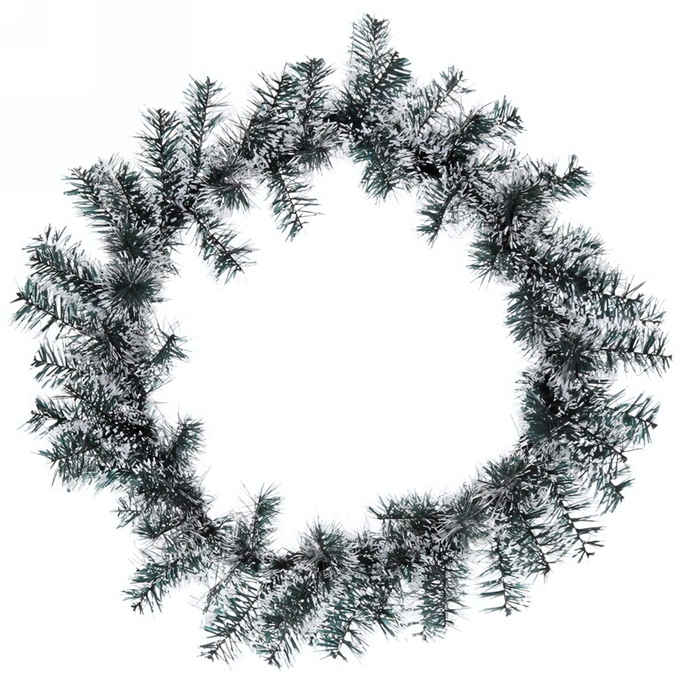 Венок хвойный «Метелица» d-40 см (100 веток), ПВХ белый иней