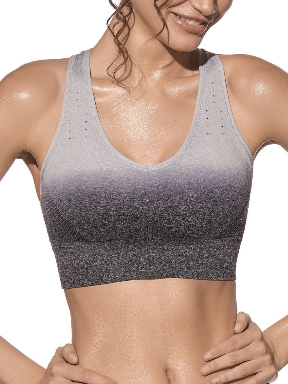 Спортивный бюстгальтер-топ Diana без застежки (Размер: L) (Цвет: ярко-розовый)