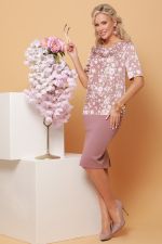 Блузка розовая с розовым принтом DStrend (Акция)