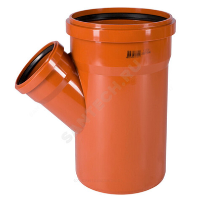 Тройник НПВХ коричневый Дн 200х160х45гр б/нап в/к KGEA Ostendorf 223310