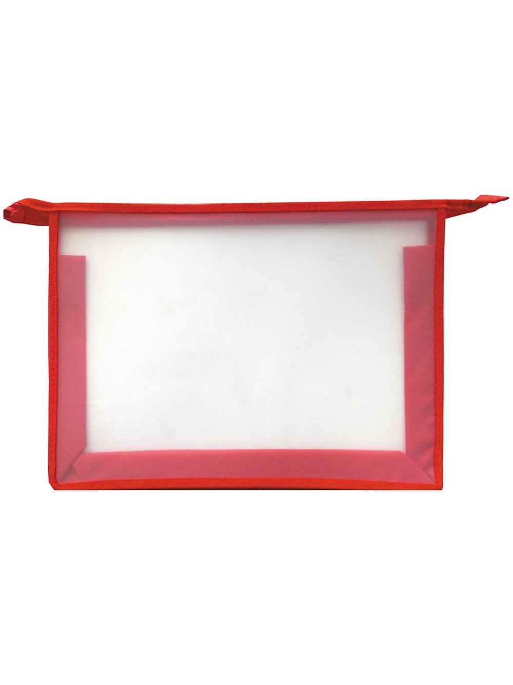 Папка для тетрадей 1 отделение А4 прозрачная/красная, пластик, на молнии (ПТ850_3406)