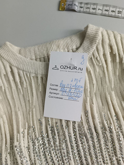 Блузка нарядная со стразами на девочку 9-10 лет