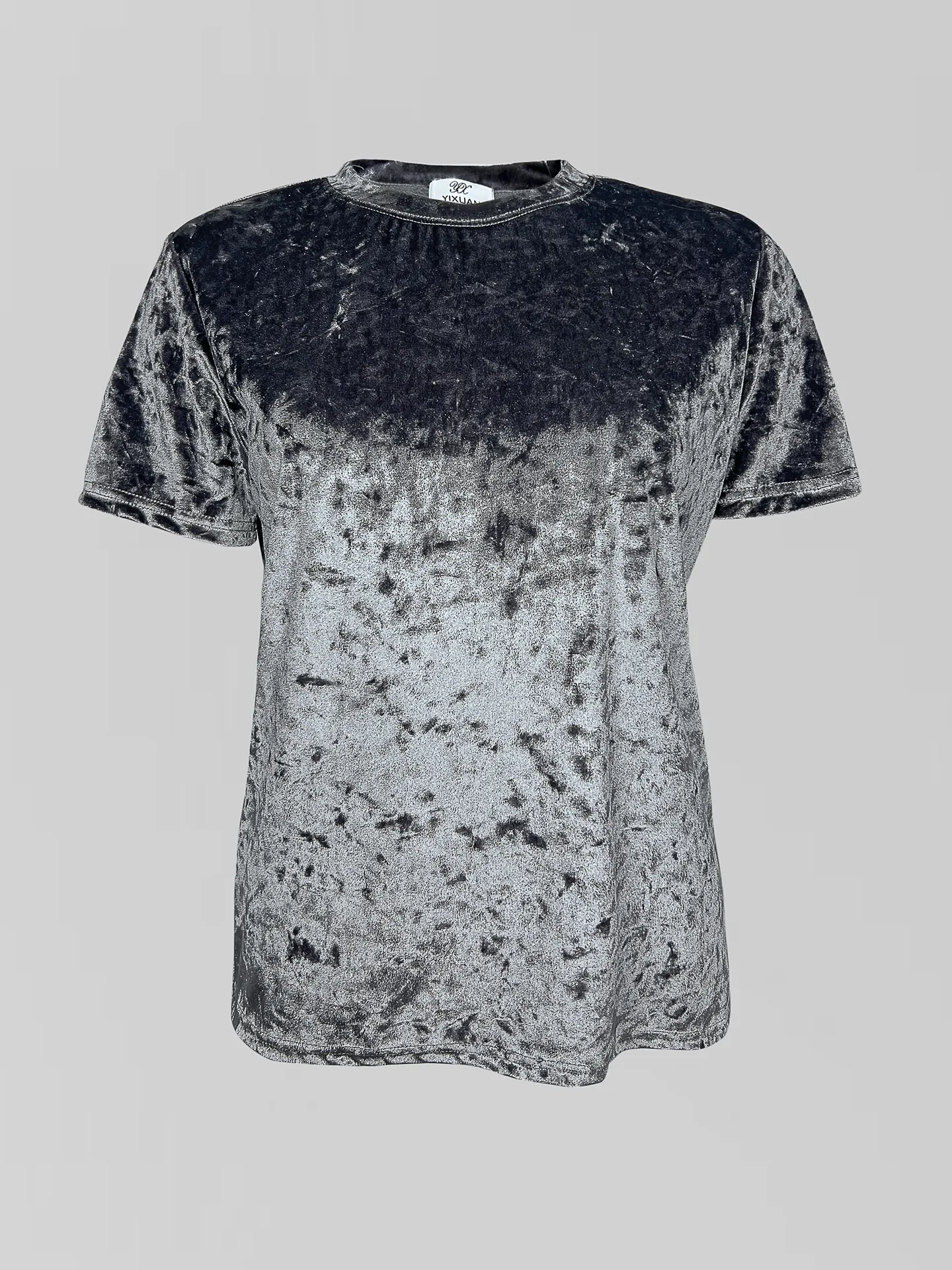 Футболка YIXUAN 32131 однотонная велюровая средней длины