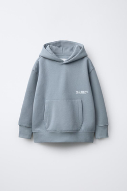 ZARA БАЗОВОЕ ХУДИ С КАПЮШОНОМ, ЖЕМЧУЖНО-СЕРЫЙ