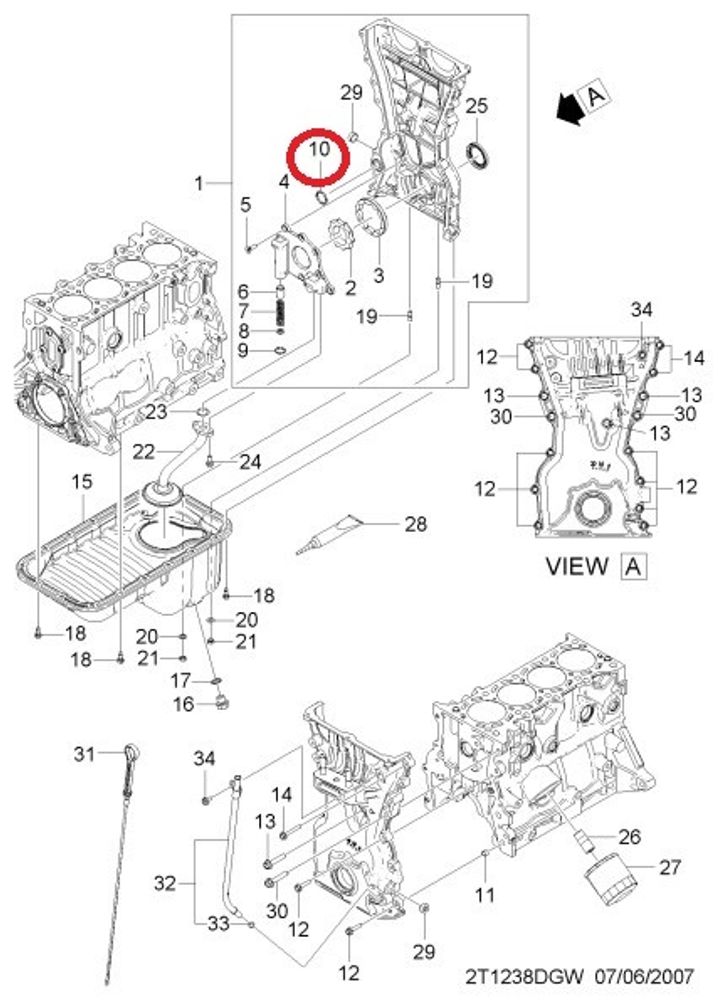 Кольцо уплотнит. маслонасоса Chevrolet Aveo 1.2 (General Motors)