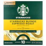 Starbucks, Nespresso®, светлый эспрессо, обжаренный, молотый, 10 алюминиевых капсул, 68 г (2,39 унции)