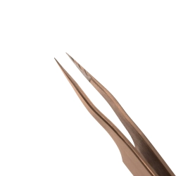 Пинцет для наращивания ресниц Lovely NanoFiber, серия Grace Elegante Bronze, тип Прямой с изгибом