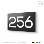 Номер на дверь 256, табличка на дверь для офиса, квартиры, кабинета, аудитории, склада, черная 120х70 мм, Айдентика Технолоджи