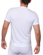 Мужская хлопковая футболка с V-образным вырезом горловины (Размер: XXL) (Цвет: темно-синий)